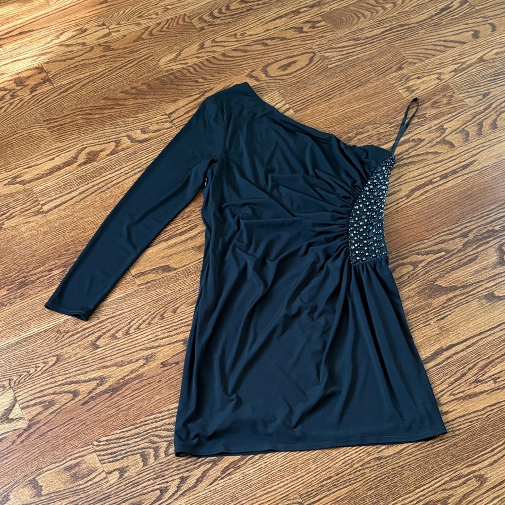 Laundry By Shelli Segal Black One-Shoulder Dress